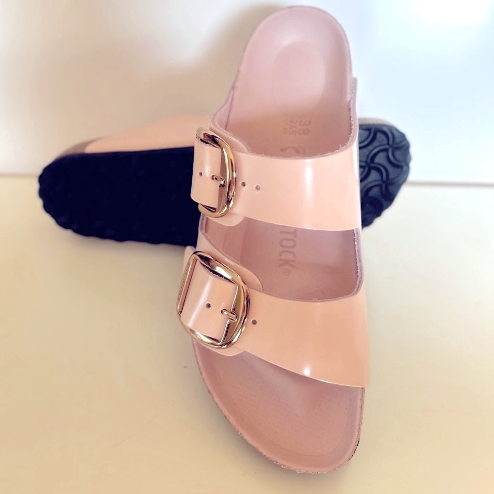 NWB Birkenstock Arizona Big Buckle High-Shine light rose!